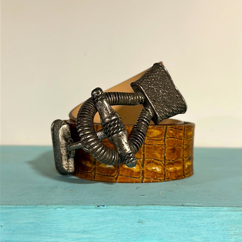 Garuglieri Croc Embossed Belt